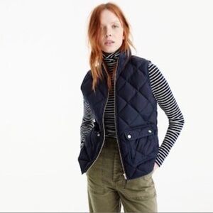 J. Crew Navy Quilted Vest Spring Jacket